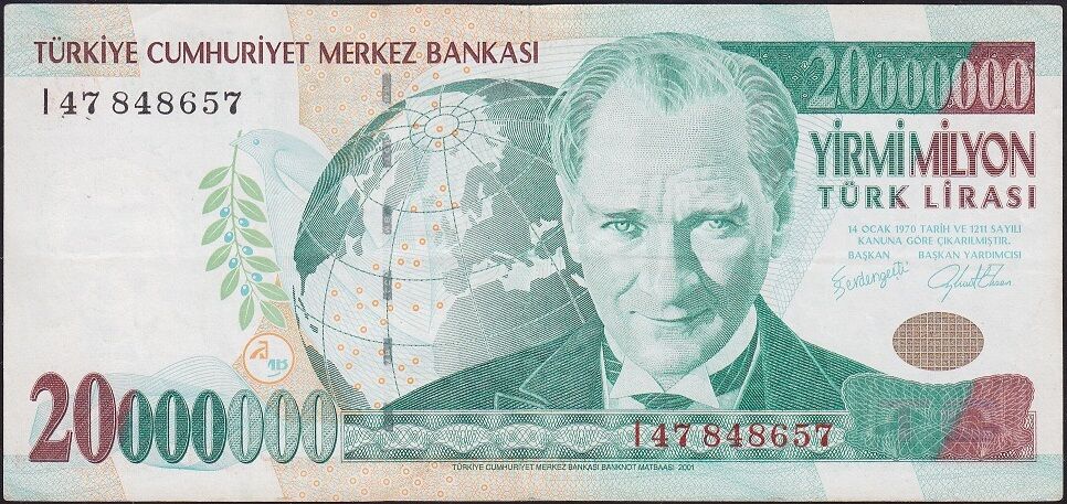 7.Emisyon 20 000 000 Lira I47 848657 Çok Temiz+